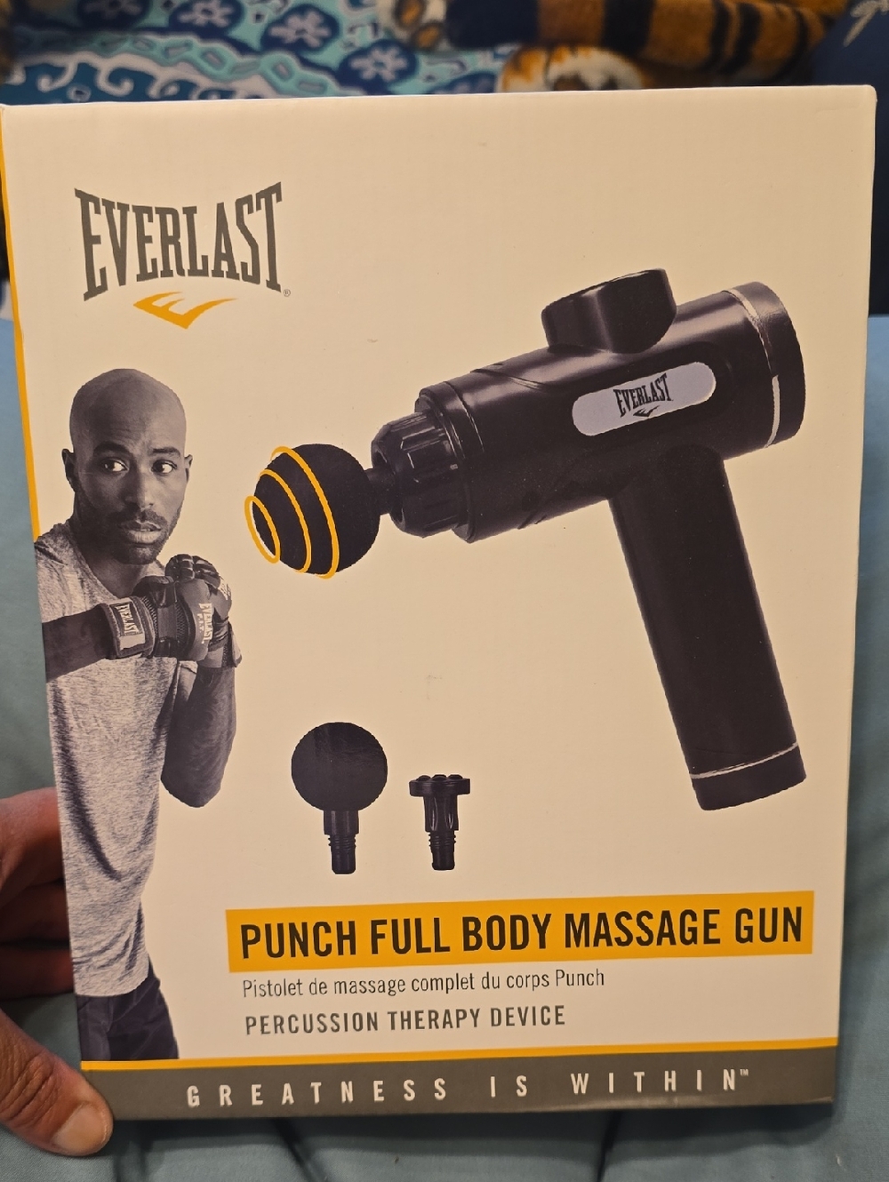 BRAND NEW!!Everlast Black Massage Gun with Yellow Trim